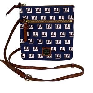 Dooney Bourke NFL New York Giants Blue Signature Small Zip Crossbody Bag